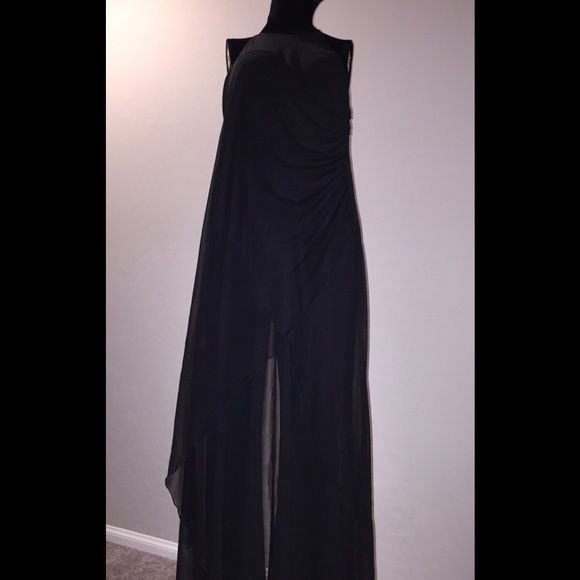 jumpsuit with sheer overlay